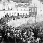 Manifestación celebrada el primero de mayo de 1936 en Tazacorte. (Archivo Municipal de Tazacorte)