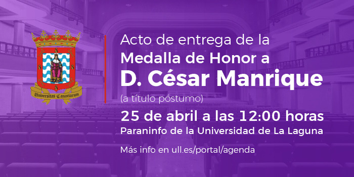 Anuncio de la Medalla de Honor a César Manrique