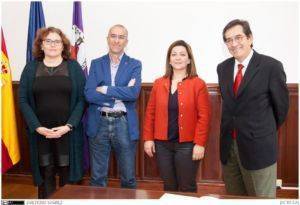 El rector, la secretaria general y los nuevos vicerrectores