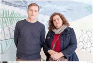 Ivar Lund y Covadonga Rodríguez durante la entrevista realizada en la Sección de Biología.