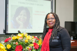 Nicole Cage Florentiny, antes de su conferencia en la Universidad de La Laguna
