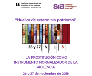 Cartel del seminario sobre la prostitución como instrumento normalizador de la violencia