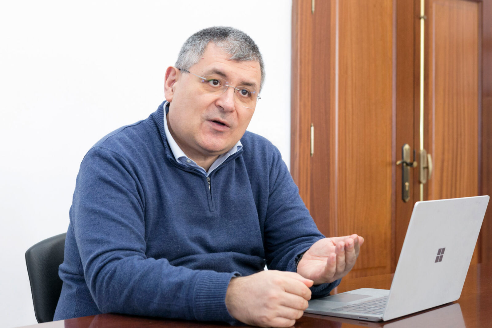 El delegado de protección de datos de la ULL, Ricard Martínez, durante su visita a la ULL en enero de 2020.