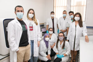 Parte del personal del Instituto de Enfermedades Tropicales y Salud Pública de Canarias responsable de realizar los tests.