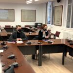 Imagen de la rueda de prensa presidida por el Consejero de Políticas Migratorias y Justicia del Gobierno de Navarra, Eduardo Santos.