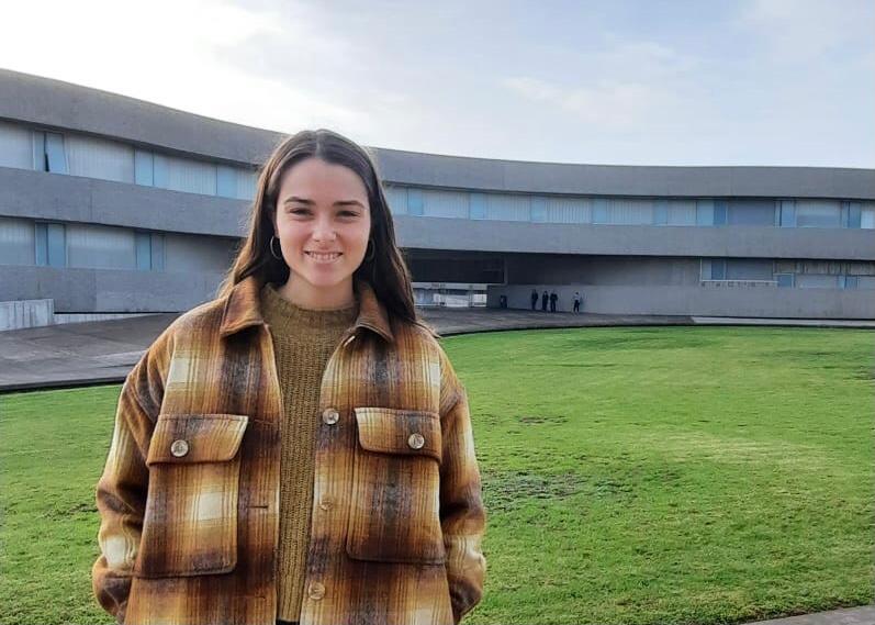 Paula Jubera en la Facultad de Bellas Artes.