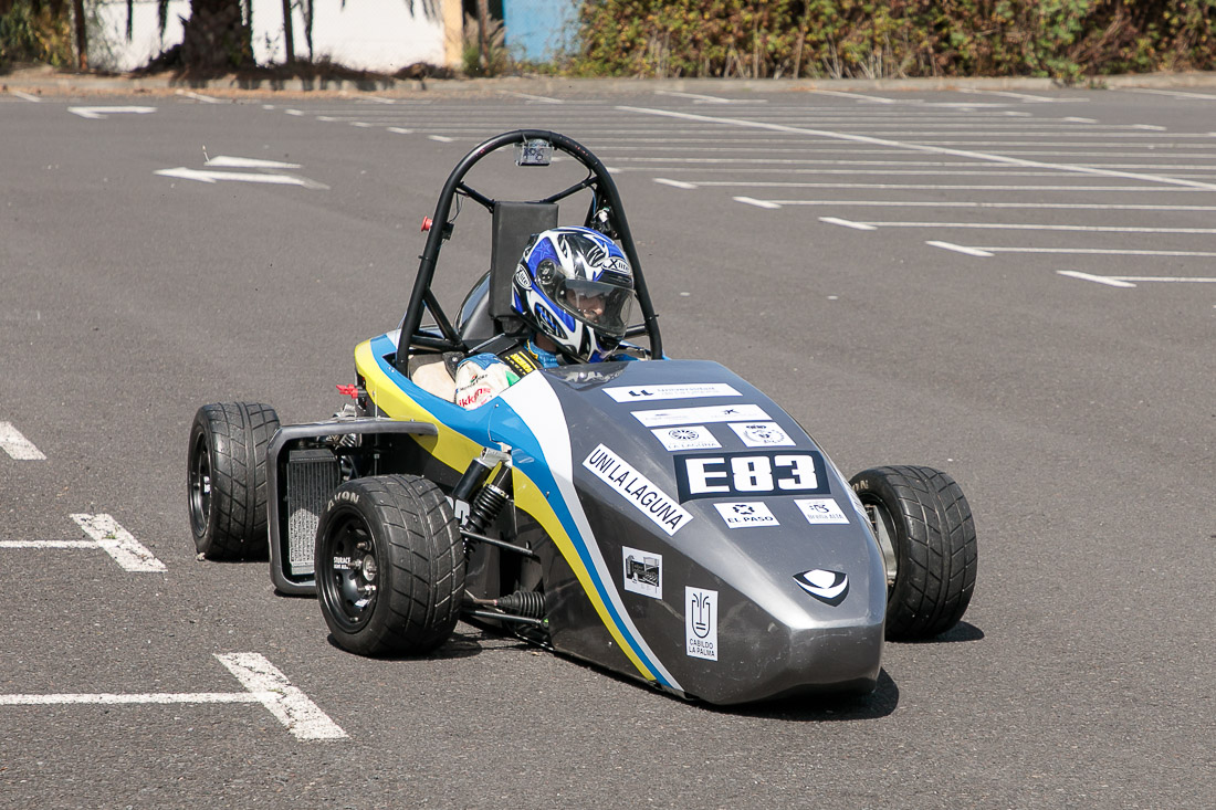Vehículo eléctrico desarrollado por alumnado de la ULL para participar en Fórmula Student.