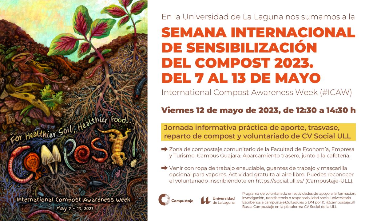 Cartel de los actos de celebración de la emana Internacional de Promoción del Compost 2023.