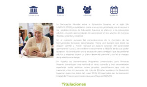 Web del programa de Estudios para Personas Adultas y Mayores (EUPAM) de la Universidad de La Laguna.