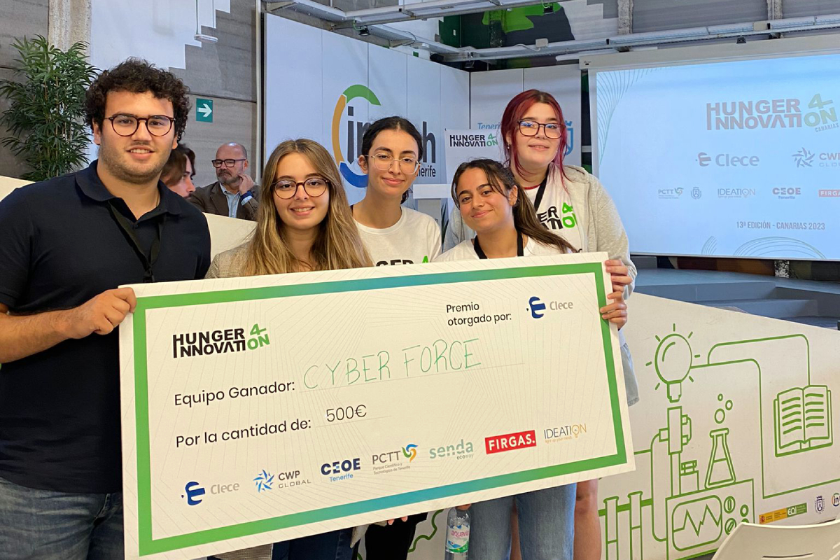 Grupo Cyberforce, integrado por alumnado de la ULL, que ha ganado el certamen Hunger4innovation Canarias