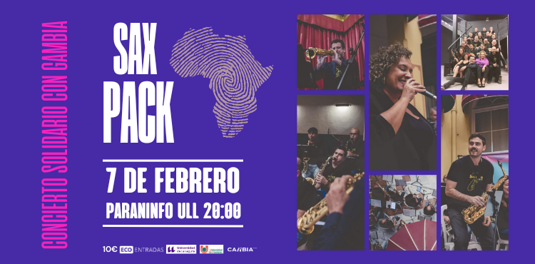 Cartel del concierto benéfico de la Big Band Sax Pack.