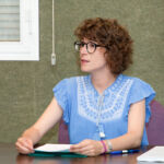 Virginia Martín durante la lectura de su tesis.