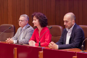 El viceconsejero de Educación, la vicerrectora de la ULL y su homólogo de la ULPGC.