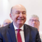 Hipólito Marrero durante el homenaje recibido en la que ha sido su facultad durante 47 años de carrera.