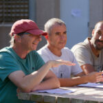 Aarón González, Juan Carlos Rando y Zebensui Morales durante la entrevista realizada en la Sección de Biología de la Facultad de Ciencias.