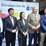 De izquierda a derecha, algunas de las autoridades en la presentación del Pacto: el viceconsejero de Cultura y Patrimonio Cultural, Horacio Umpiérrez; el rector de la ULL, Francisco J. García; la consejera de Universidades, Ciencia e Innovación y Cultura, Migdalia Machín; el rector de la ULPGC, Lluís Serra; y el director de la ACIISI, Javier Franco.