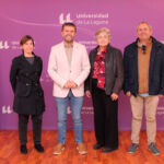 Elisa Díaz, Francisco J. García, Lourdes Bravo y Jaime Coello, tras la firma del acuerdo celebrada en le Rectorado.