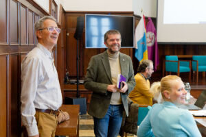Juan José Salazar y el rector.