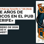 Banner anunciador de la sesión aniversario de Escépticos en el Pub en Tenerife.