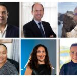 Collage con las personas participantes en el seminario. En la primera fila, Juan Carlos Santamarta, Ignacio González-Castelao y Beniot Vittecoq; en la segunda, Misleti Masoe Satuala, Noelia Cruz y Óluva Eidesgaard.