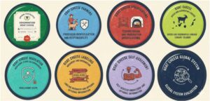 Ejemplos de etiquetado para indicar la DO de los quesos.