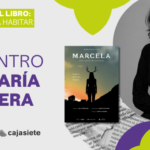 Banner del encuentro con María Folguera.