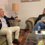 Imagen de una de las reuniones de trabajo reciente entre el presidente del Cabildo de La Palma (i), Sergio Rodríguez, y el rector de la ULL, Francisco García.