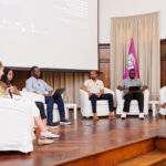 De izqda a dcha, Alba Rodríguez, Adriana Randrianasy, Gustave Diousse, Wilson de Carvalho, Kevin Azondjnmon y Vania dos Santos.