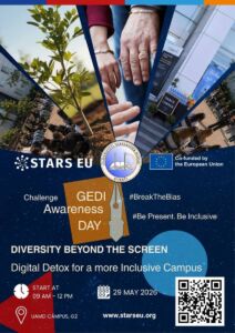 Cartel anunciador de la actividad de "detox digital" celebrada en Albania.