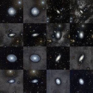 Imágenes profundas de ocho galaxias análogas a la Vía Láctea del proyecto BEARD observadas con la Wide Field Camera del telescopio Isaac Newton en el Observatorio del Roque de los Muchachos. De izquierda a derecha y de arriba abajo: NGC3938, NGC2543, NGC1090, NGC1087, NGC3486, NGC7606, NGC3614 y NGC3810. © Javier Román y Carlos Marrero de la Rosa.