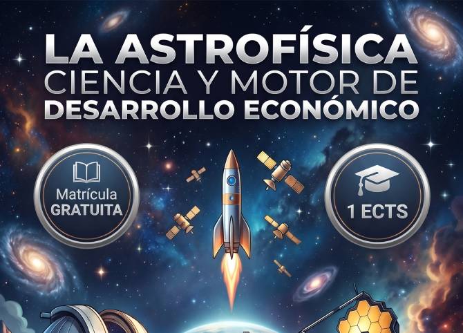 fragmento del cartel de este curso sobre astrofísica y sector espacial