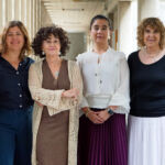 De izquierda a derecha, Aránzazu Calzadilla (ULL), Pilar Benavente Moreda (UAM), Rommy Álvarez Escudero, (U. Valparaíso) y Alma María Rodríguez Guitián (UAM) antes de comenzar este seminario