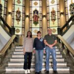 María Luisa Cerutti, en le cetro, durante una de sus reuniones en la Universidad de La Laguna, con Marta Delgado y Juan Antonio Rodríguez.