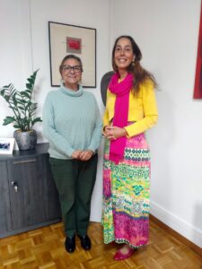 La vicerrectora de Internacionalización y Cooperación, Inmaculada González, y Cécile Bertin-Elisabeth.