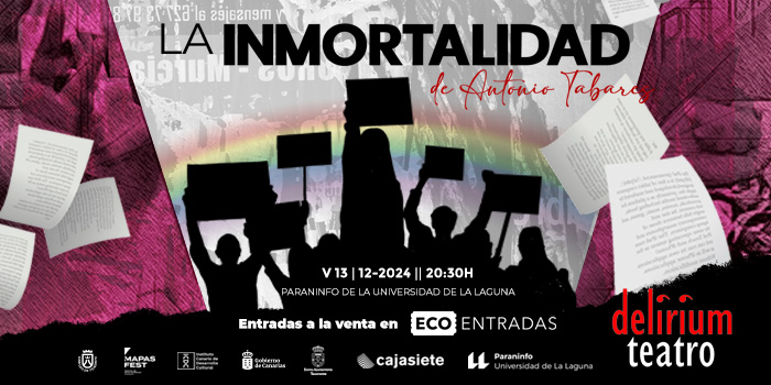Delirium Teatro lleva al Paraninfo de la ULL su adaptación de la novela ‘La inmortalidad’ de Antonio Tabares