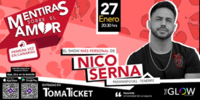 El influencer argentino Nico Serna presenta en el Paraninfo su monólogo ‘Mentiras sobre el amor’