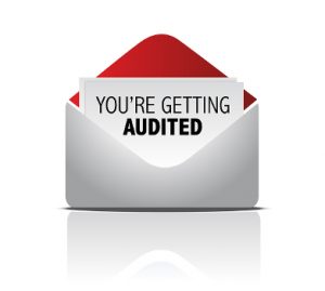 you are getting audited mail illustration design over white
